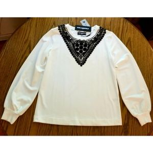 Karl Lagerfeld Paris | White Longsleeve Top